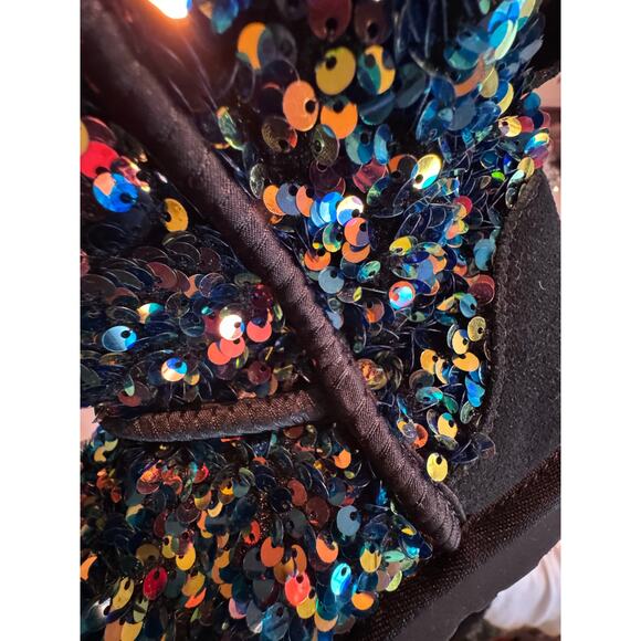 M UGG Classic Mini Stellar Sequin boot in black(multi iridescent chunky) sz 7 - Picture 5 of 13